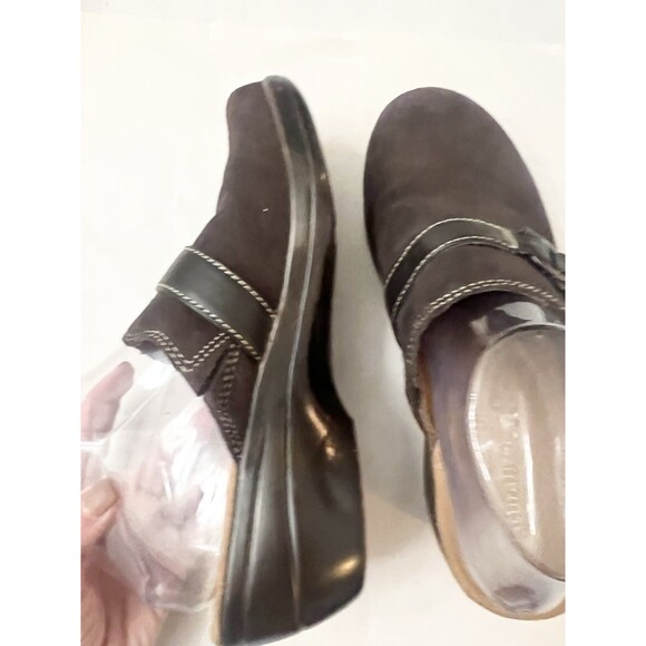 Naturalizer Suede Leather Heeled Slip On Mules Clogs Size 8.5 Brown Shoes - Picture 5 of 8